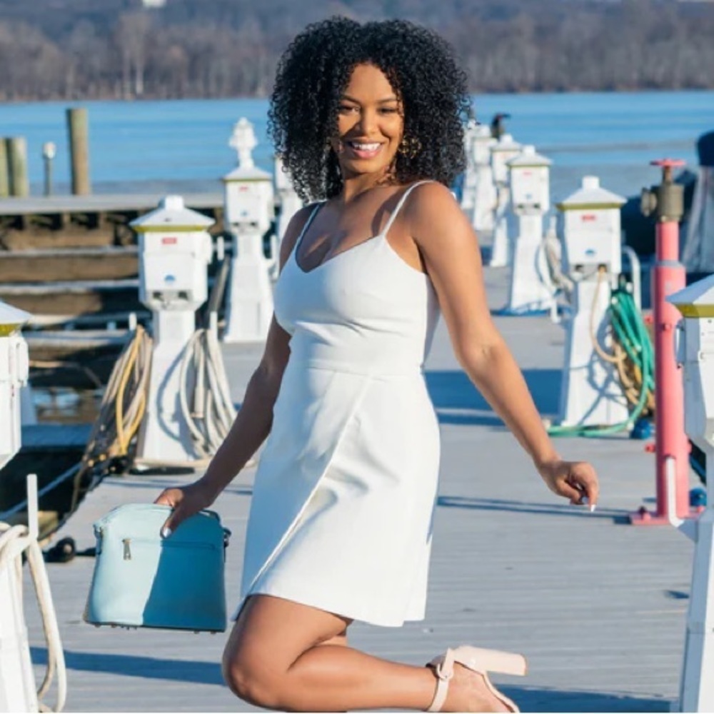 French Connection Demi Wrap Dress Summer White Bridal Wedding